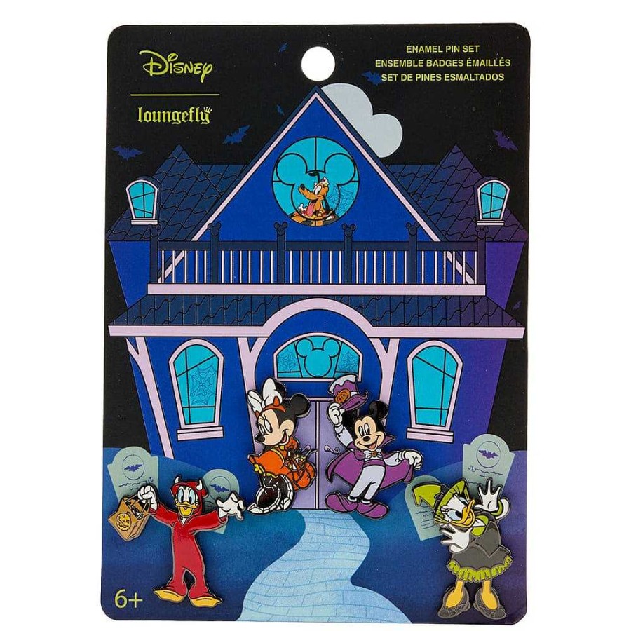 Styles Loungefly | Loungefly Disney Mickey & Friends Halloween 4Pc Pin Set