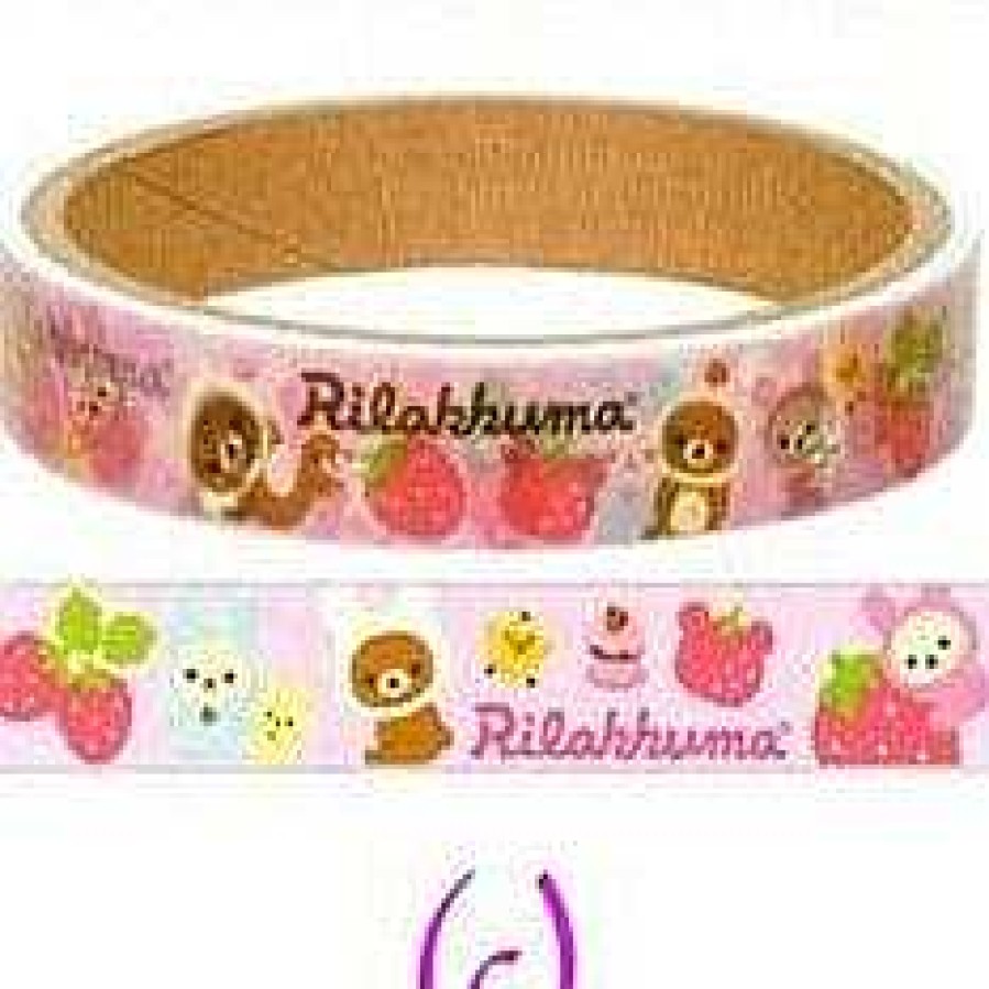 Stationery Kawaii Import Washi & Deco Tape | S N-X Ril Kkum Rel X E R E Or Te T Pe: Unny & Str W Erries 1