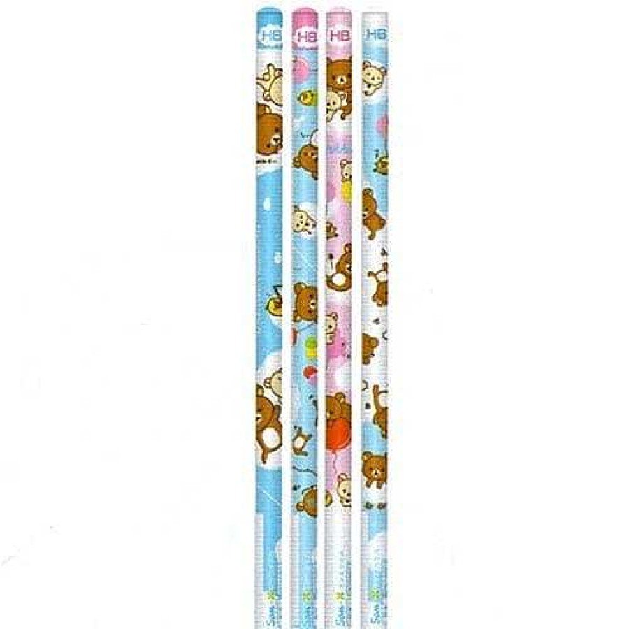 Stationery Kawaii Import Lead Pencils | San-X Rilakkuma Blue Sky Hb Lead Pencils: Complete 4-Piece Set (2009)