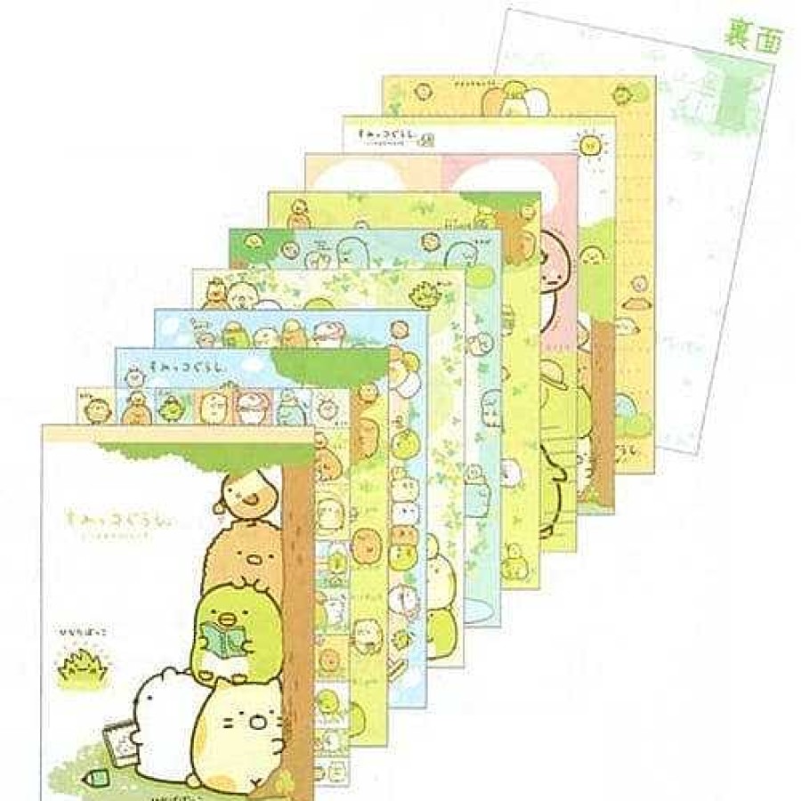 Stationery Kawaii Import Memos | San-X Sumikko Gurashi "Things In The Corner" Memo Pad With Stickers: Sitting Under A Tree