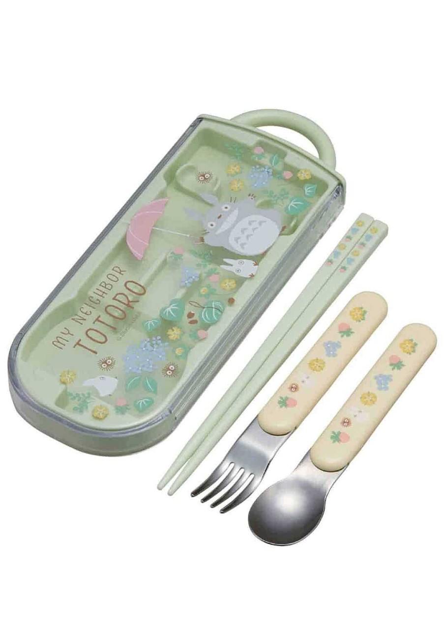 Homegoods Clever Idiots | My Neighbor Totoro Chopsticks, Fork And Spoon Set (Flower Field)