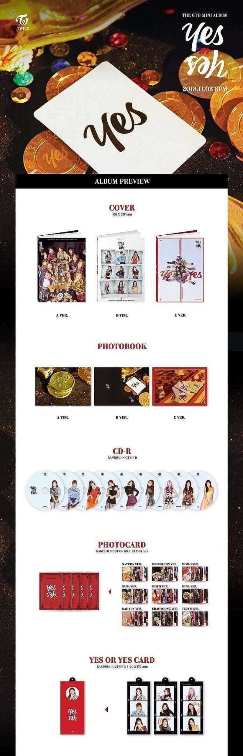 K-Pop Korea Pop Store | Twice - Yes Or Yes (6Th Mini Album)