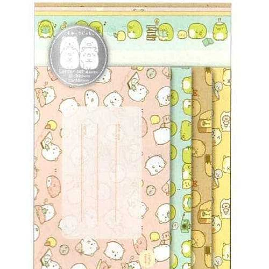 Stationery Kawaii Import Letter Sets | San-X Sumikko Gurashi "Things In The Corner" Quad Letter Set: 4 Creatures