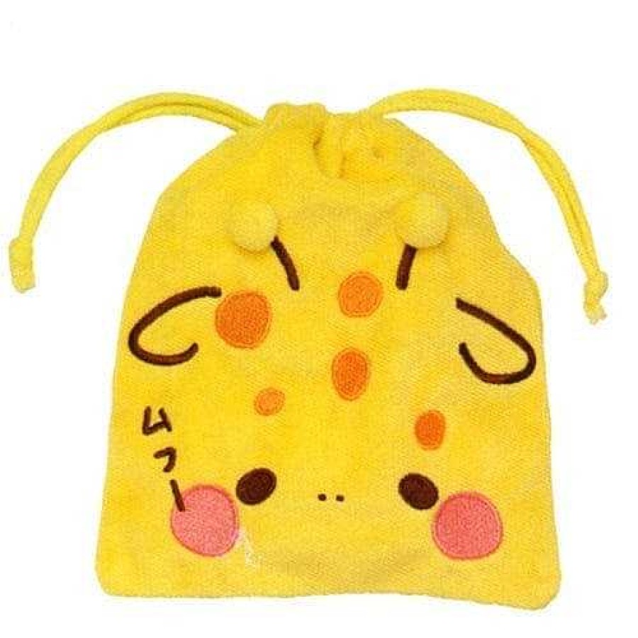 Styles Kawaii Import Drawstring Bags | Kamio Slug Animal 6" Drawstring Pouch: Giraffe