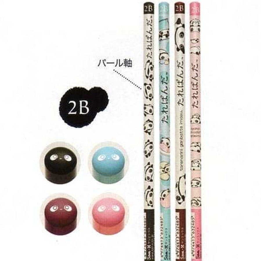 Stationery Kawaii Import Lead Pencils | San-X Tarepanda 2B Lead Pencils 15Th Anniversary: Complete 4-Piece Set (2014)