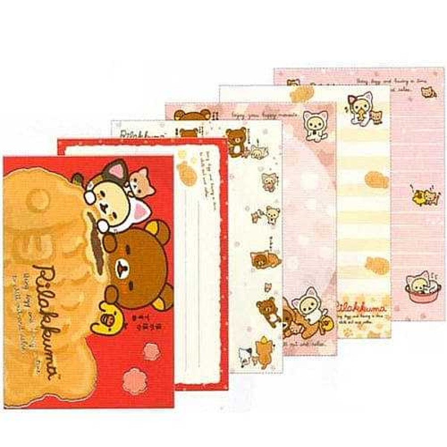 Stationery Kawaii Import Memos | San-X Rilakku Cat Memo Pad: Red