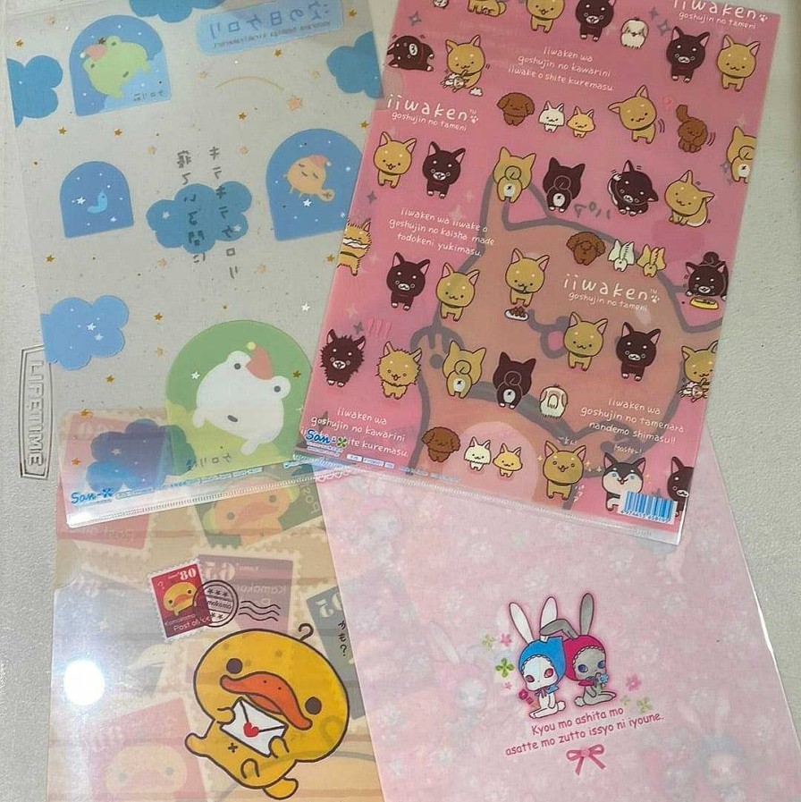 Stationery Kawaii Import | San-X Assorted Characters Vinyl A4 File Folders 4-Packs