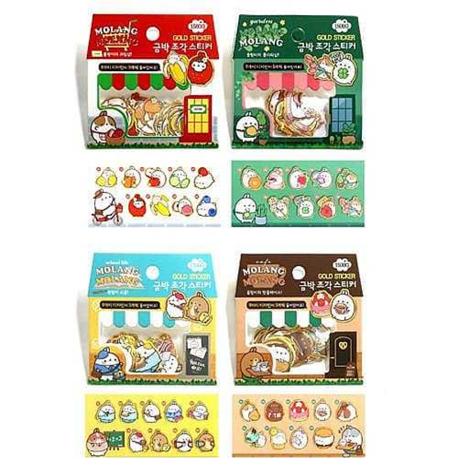 Stationery BeeCrazee Sticker Flakes | Molang Gold Stickers Sacks: Supermarket, Flower Shop, School, Cafe