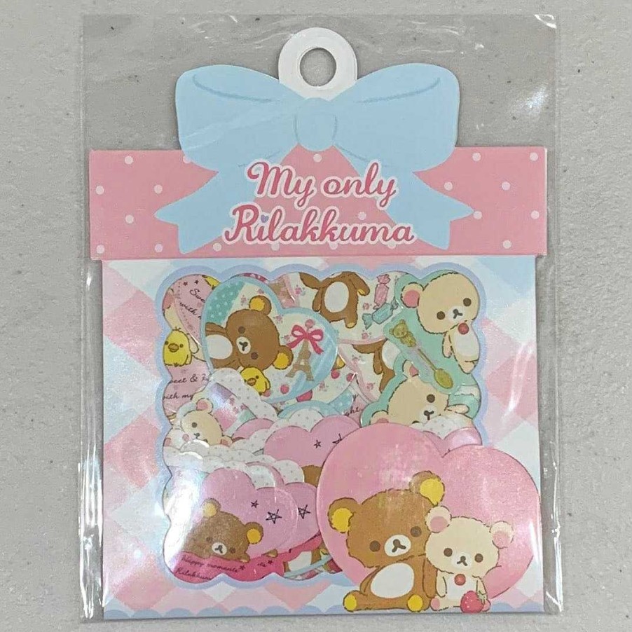 Stationery Kawaii Import Sticker Flakes | San-X My Only Rilakkuma 60-Piece Sticker Sacks