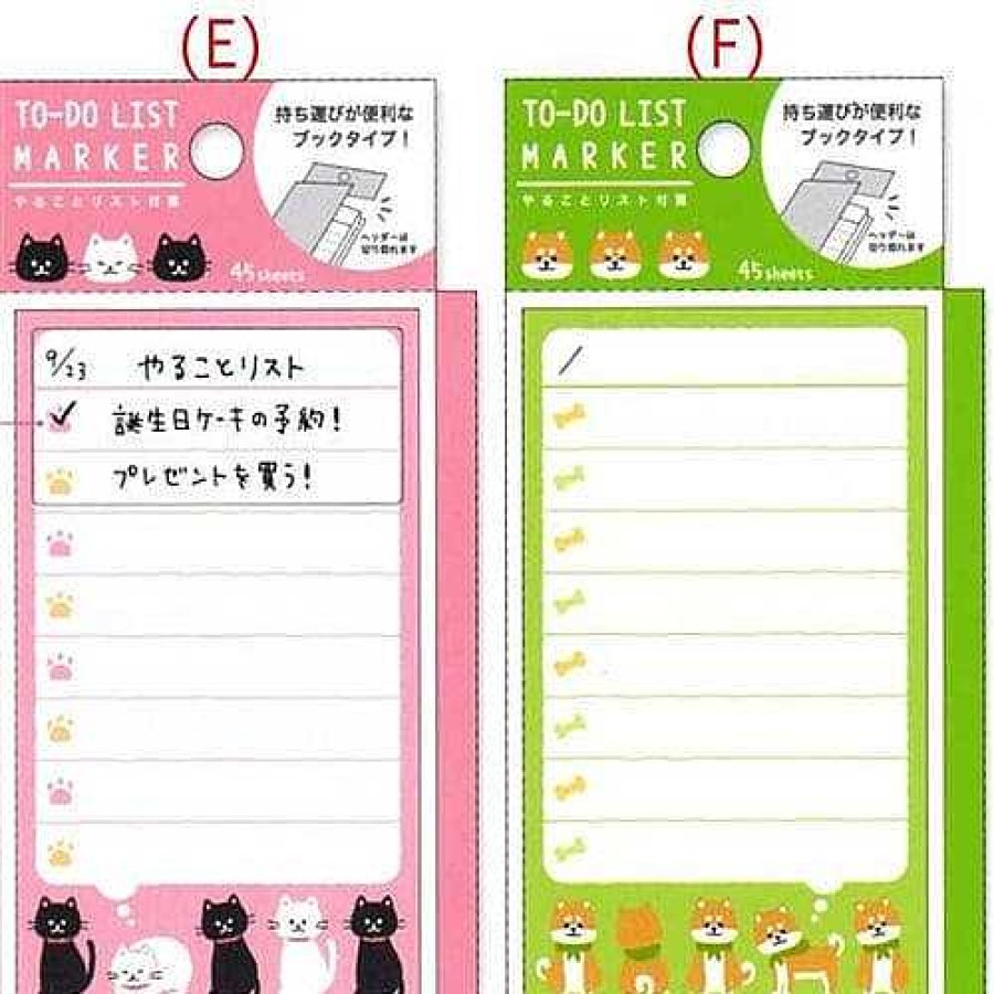 Stationery Kawaii Import Sticky Notes | Mind Wave To-Do List Sticky Notes: (E) Black And White Kitties