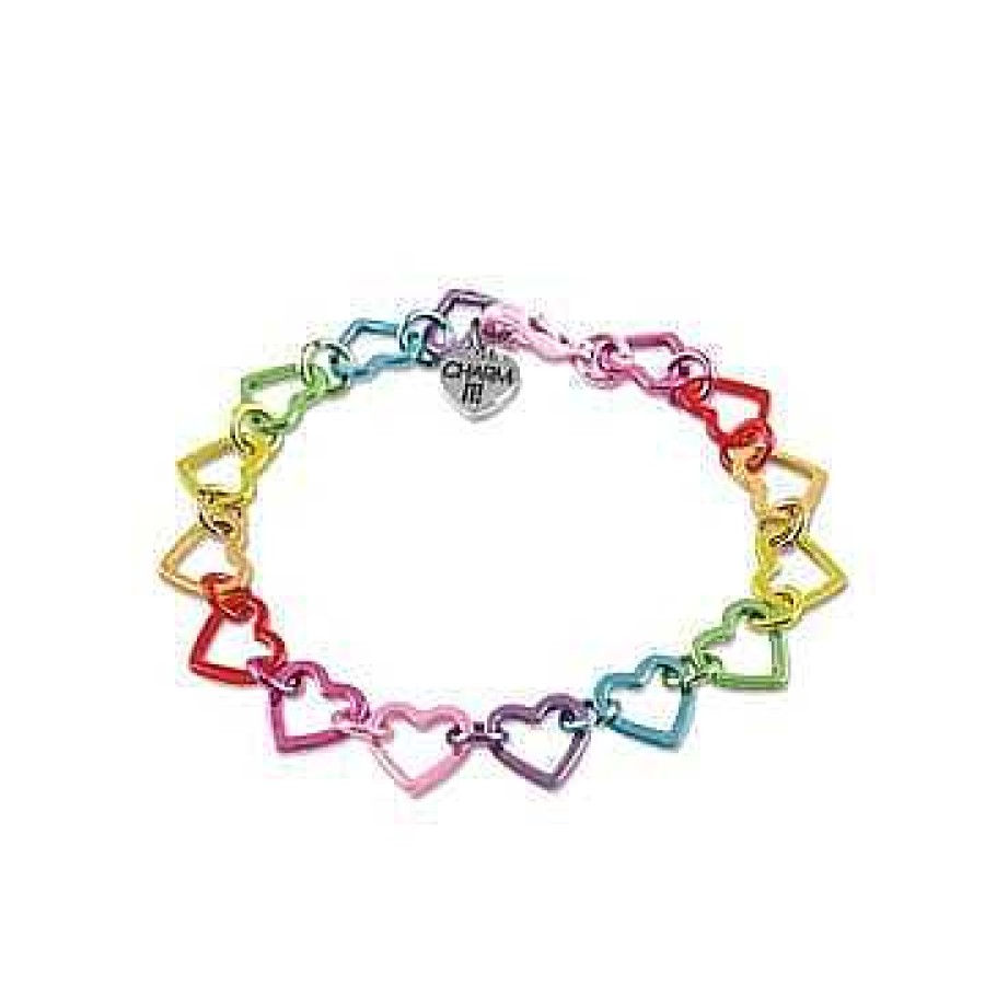 Styles Charm It Charm It! | Rainbow Heart Link Bracelet