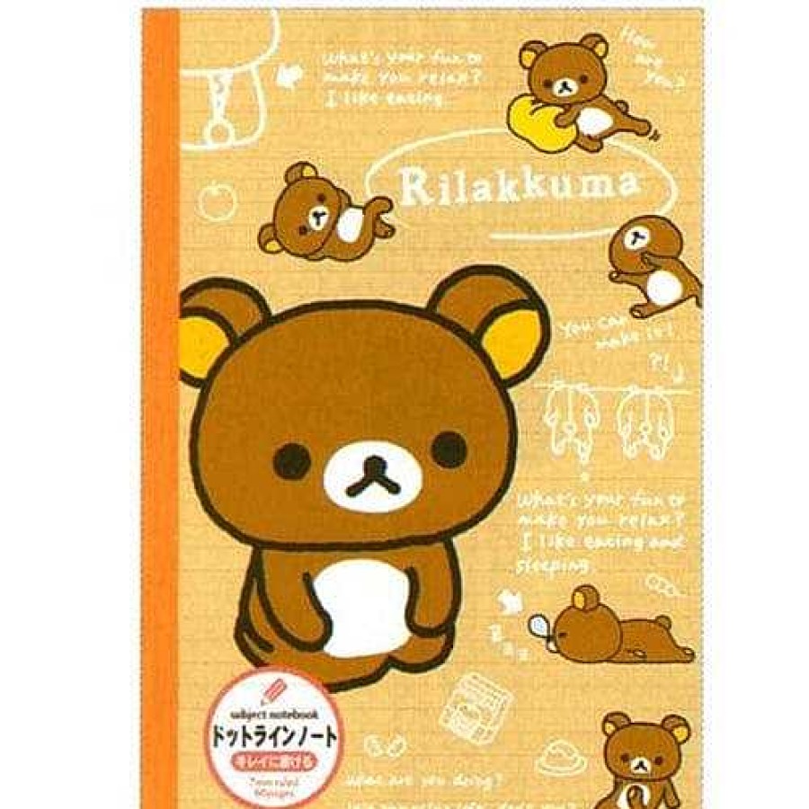 Stationery Kawaii Import Lined Notebooks | San-X Rilakkuma B5 Lined Notebook: Beige