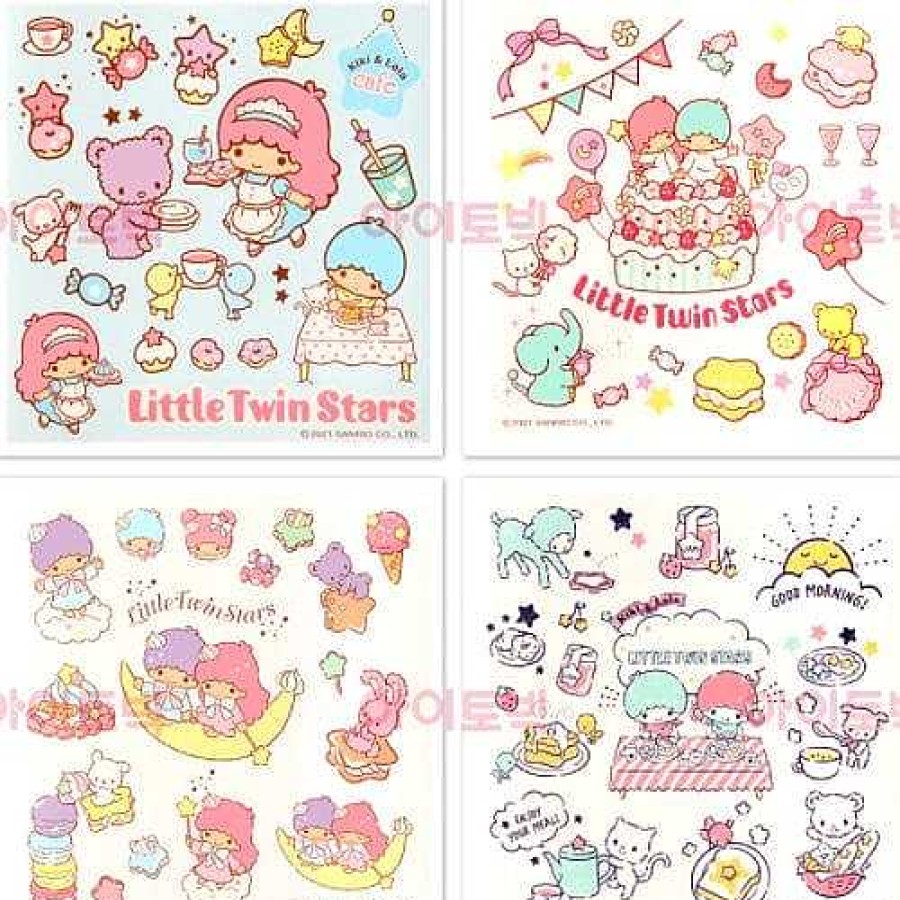 Stationery BeeCrazee Sanrio Stickers & Washi | Sweet Little Twin Stars 4-Sheet Stickers