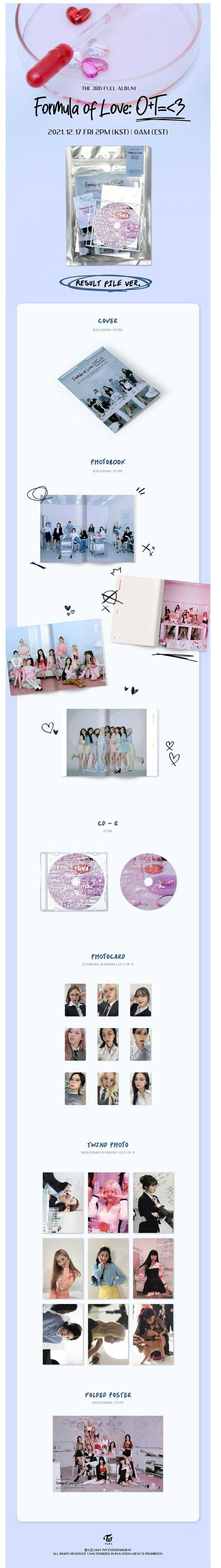 K-Pop Korea Pop Store | Twice - Vol.3 [Formula Of Love : O+T=<3] Result File Ver.