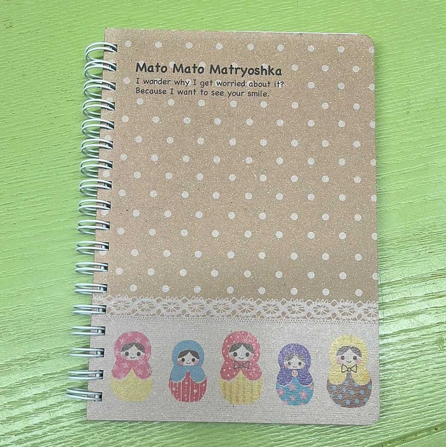 Stationery Kawaii Import Spiral Notebooks | Mato Mato Matryoshka Spiral Notebook