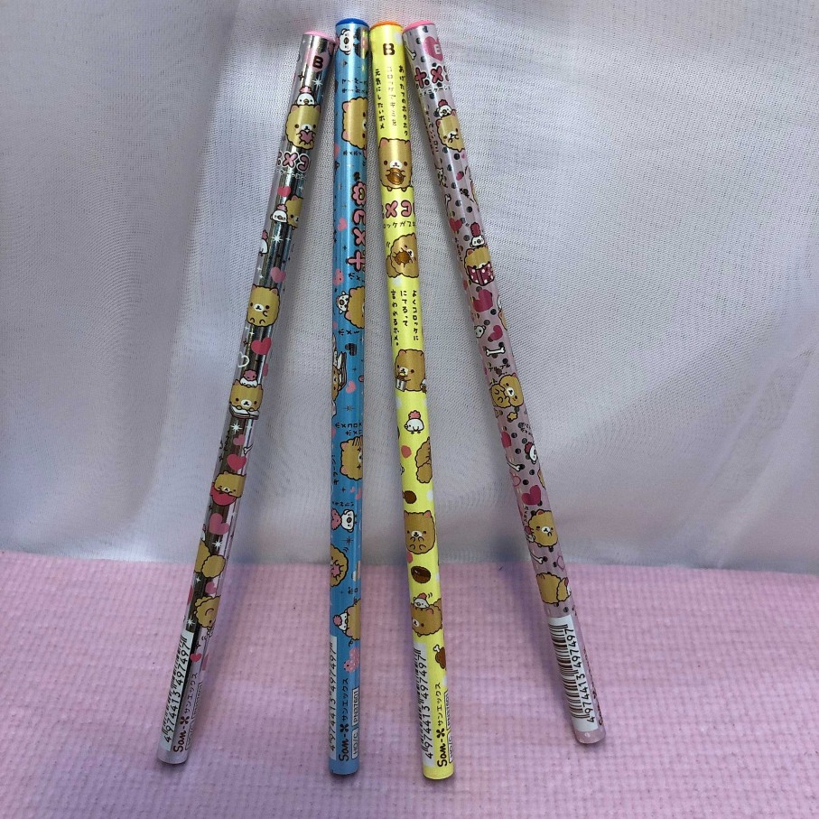 Stationery Kawaii Import Lead Pencils | San-X Homekoro Pomeranian B Lead Pencil: Complete 4-Piece Set (2008)