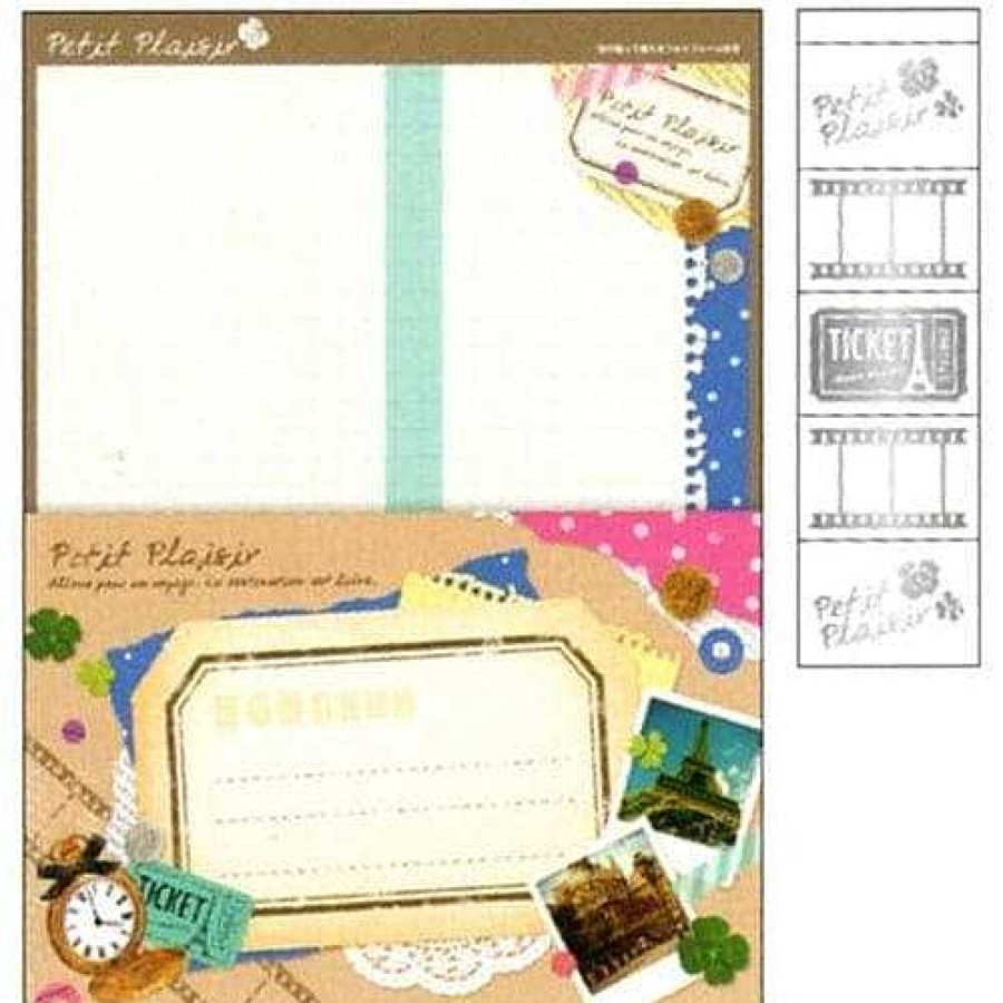 Stationery Kawaii Import Letter Sets | Mind Wave Petie Plaisir Letter Set With Seal Stickers