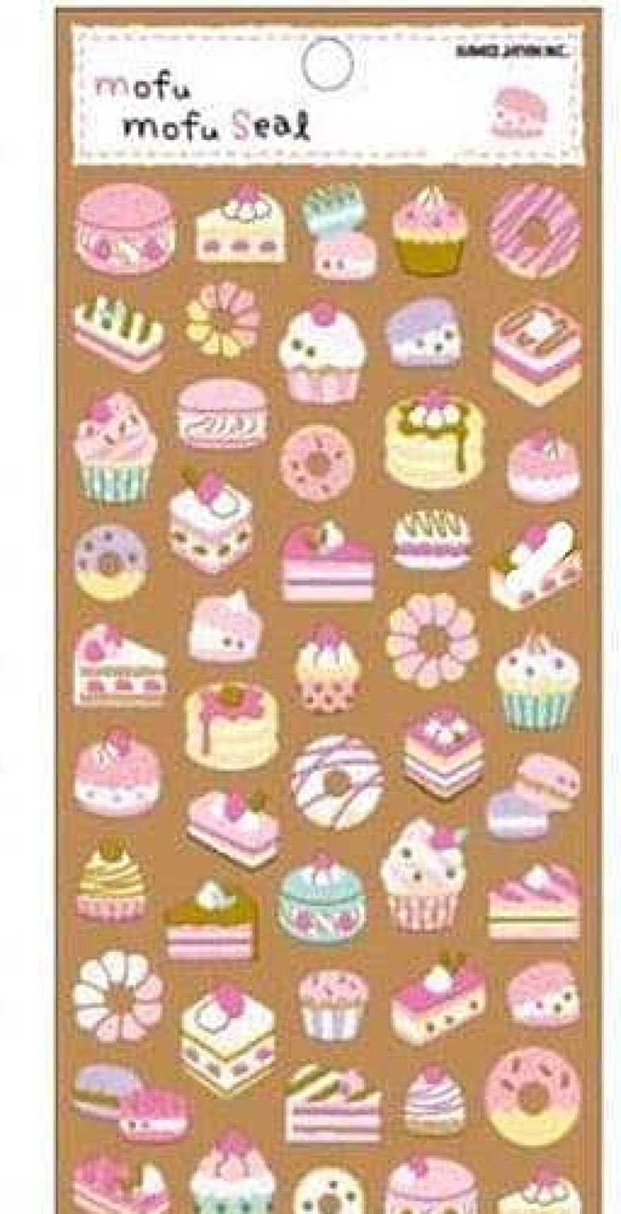 Stationery Kawaii Import Japanese Stickers | Kamio Mofu Mofu Seal: Sweet Cakes And Donuts Fuzzy Stickers