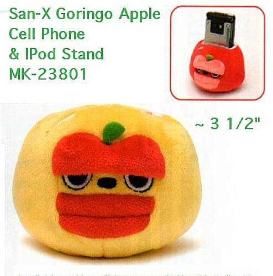 Plush Kawaii Import | San-X Goringo Apple Cell Phone & Ipod Stand: Yellow Apple "Ngo"