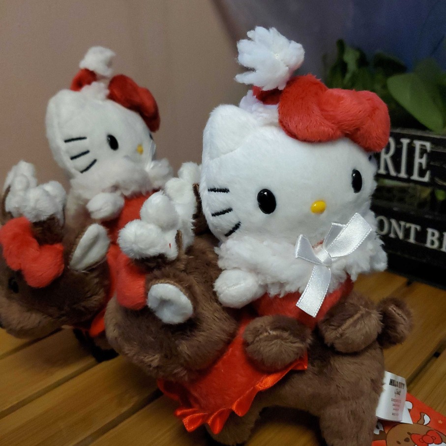 Plush Weactive | Hello Kitty Santa On Reindeer 7" Plush Set