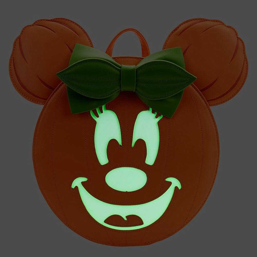 Styles Loungefly | Loungefly Minnie Mouse Glow In The Dark Pumpkin Mini Backpack