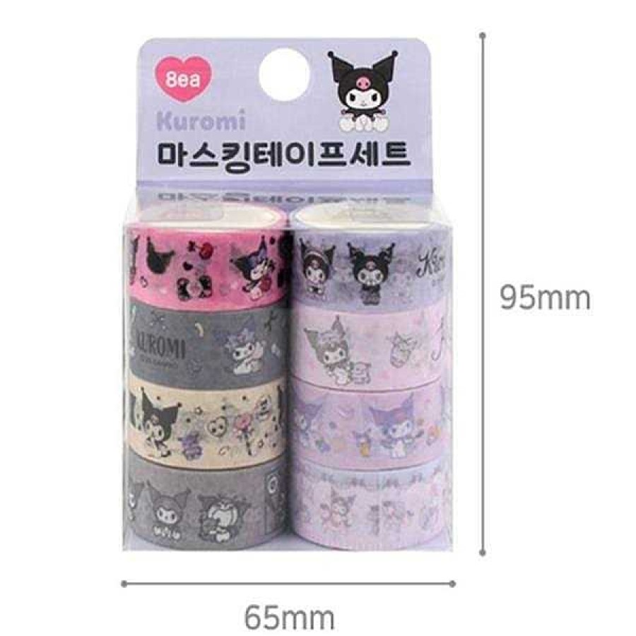 Stationery BeeCrazee Washi & Deco Tape | Sanrio Kuromi Masking Tapes - 8 Piece Set