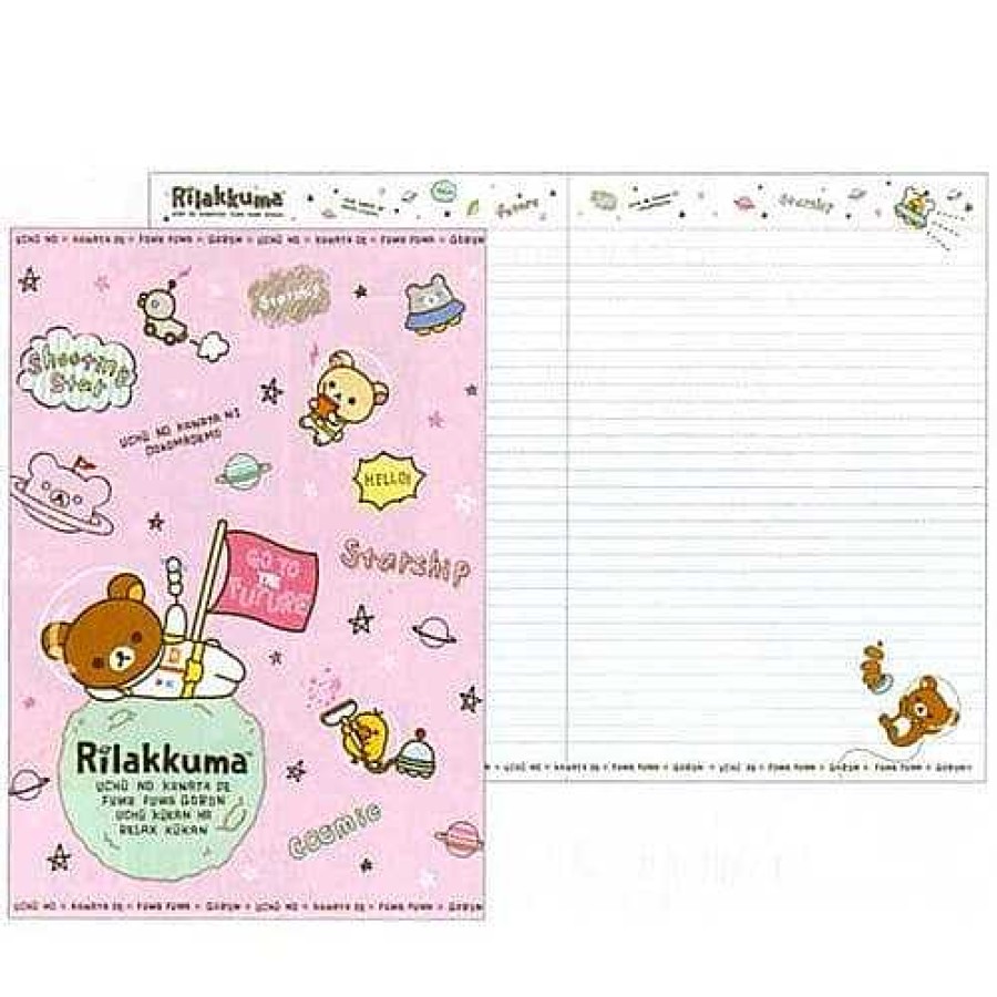 Stationery Kawaii Import Lined Notebooks | San-X Rilakkuma Universe B5 Ruled Notebook: Pink