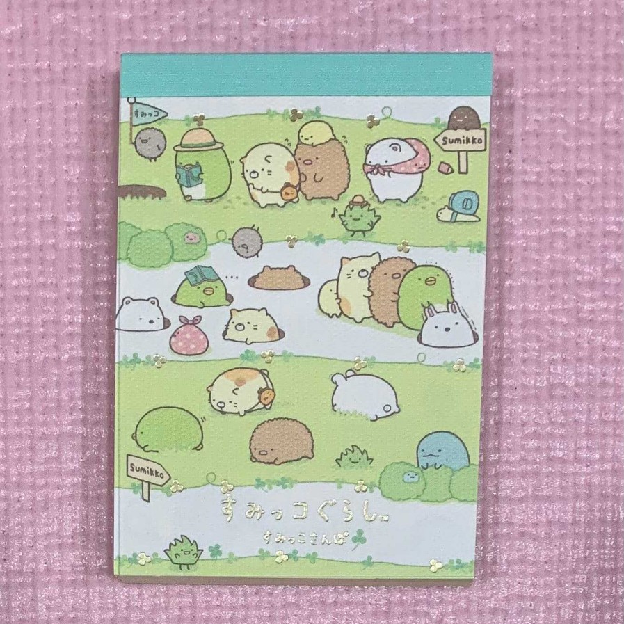 Stationery Kawaii Import Memos | San-X Sumikko Gurashi "Things In The Corner" Small Memo Pad: Park Adventure