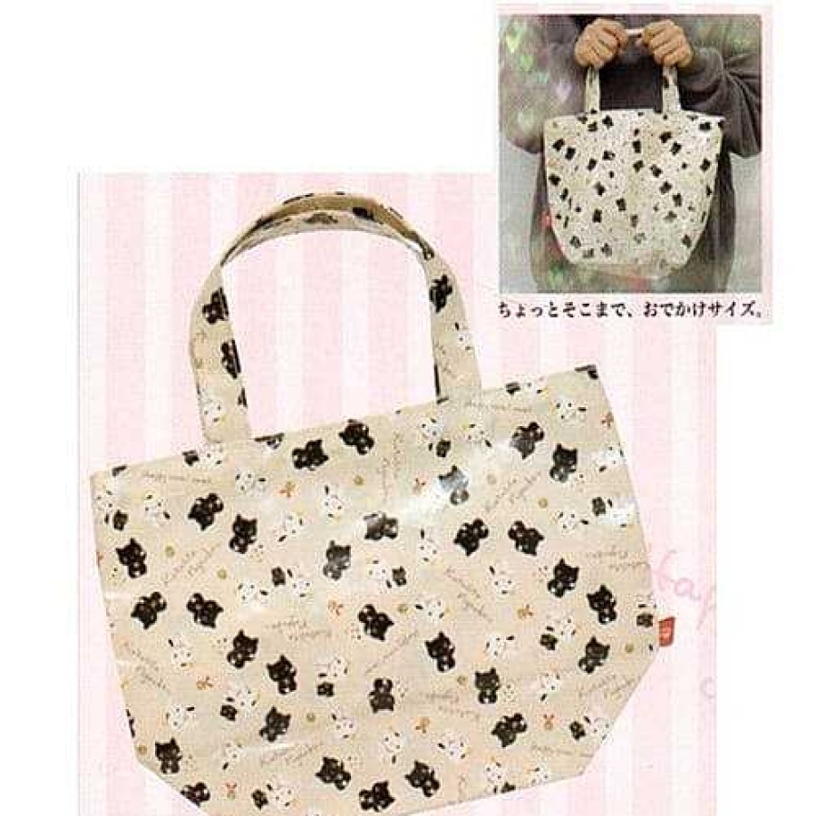 Styles Kawaii Import Totes | San-X Kutusita Nyanko Lucky Cat 12.8" Tote Bag