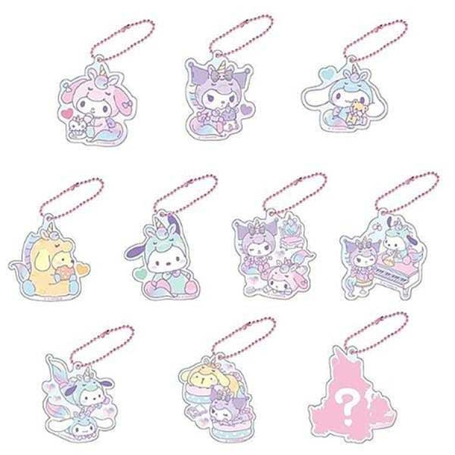 Styles BeeCrazee Keychains & Lanyards | Sanrio Friends Cosplay Sparkly Acrylic Keychain Surprise Box