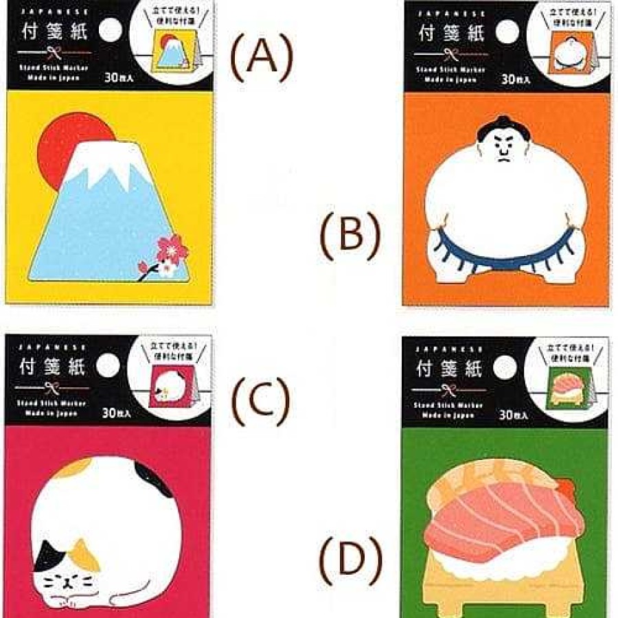 Stationery Kawaii Import Sticky Notes | Mind Wave Sticky Notes With Popup Stand: (D) Sushi