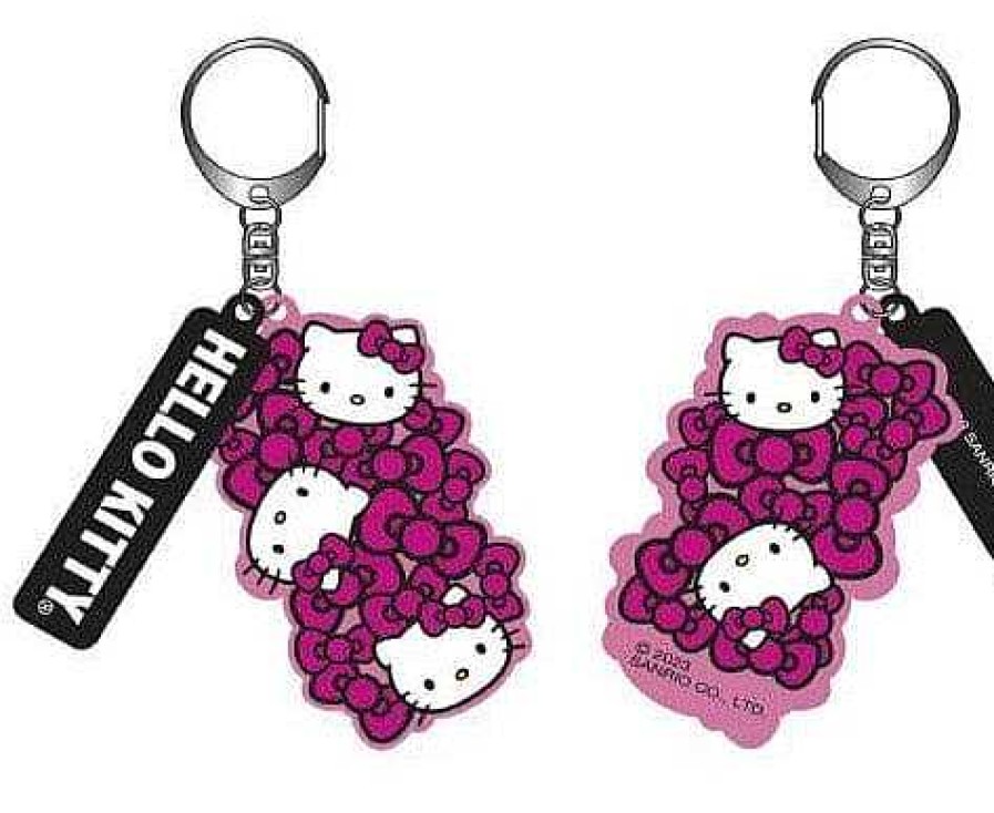 Styles Weactive Keychains & Lanyards | Hello Kitty Pink Ribbons Pvc Keychain