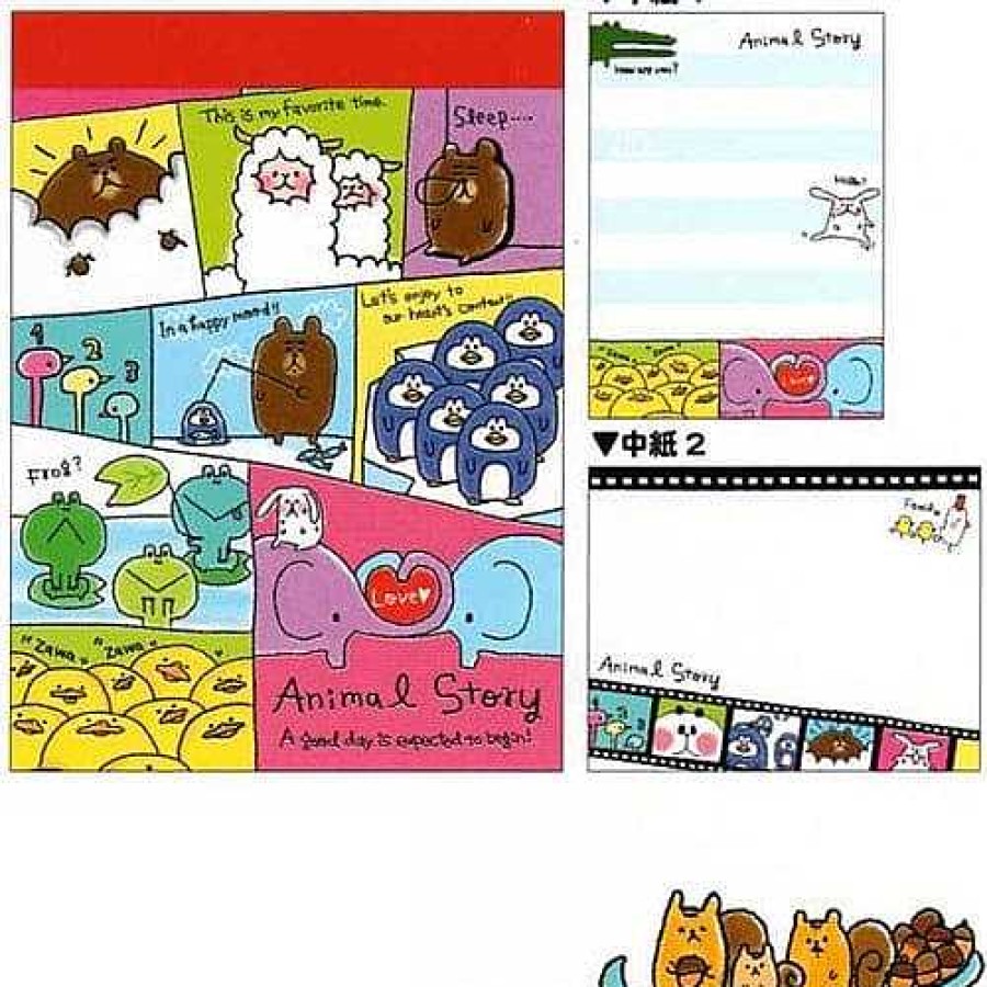 Stationery Kawaii Import Memos | Kamio Animal Story Small Memo Pad