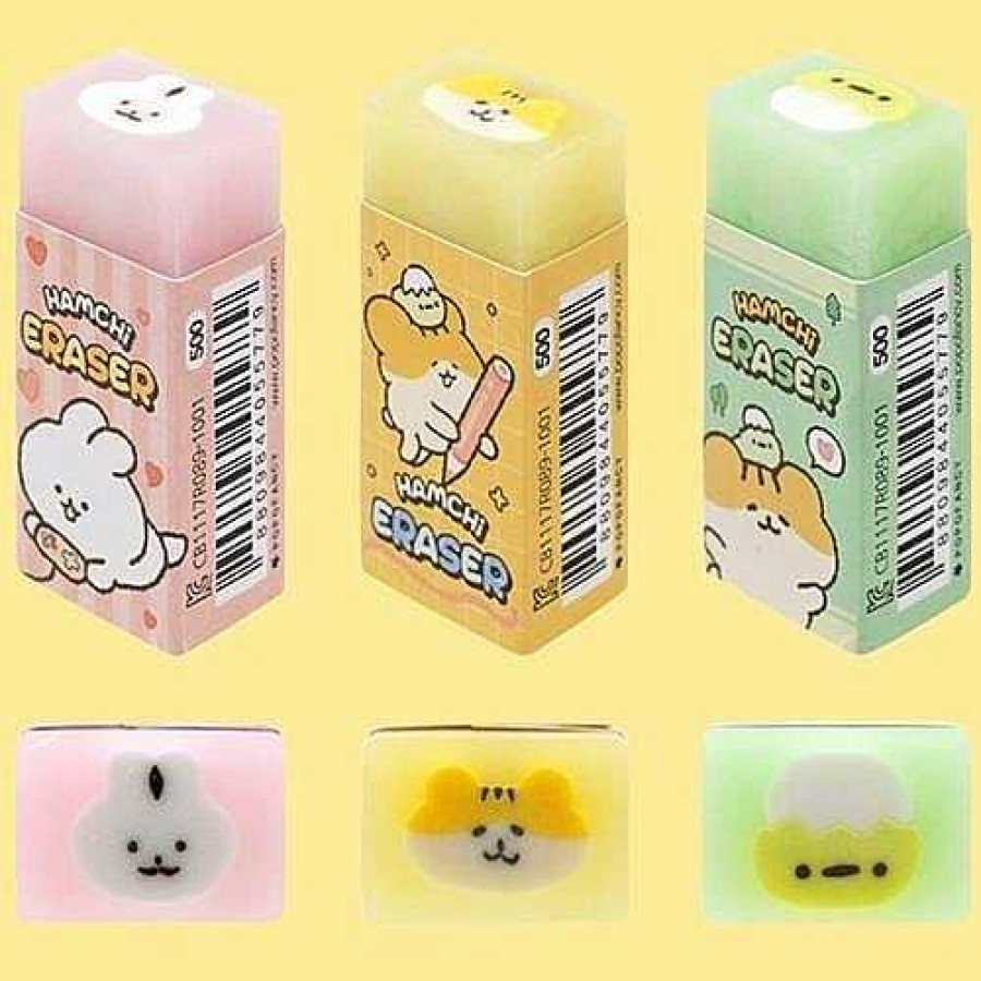 Stationery BeeCrazee Erasers | Hamchi Hamster Friends Face Surprise Eraser