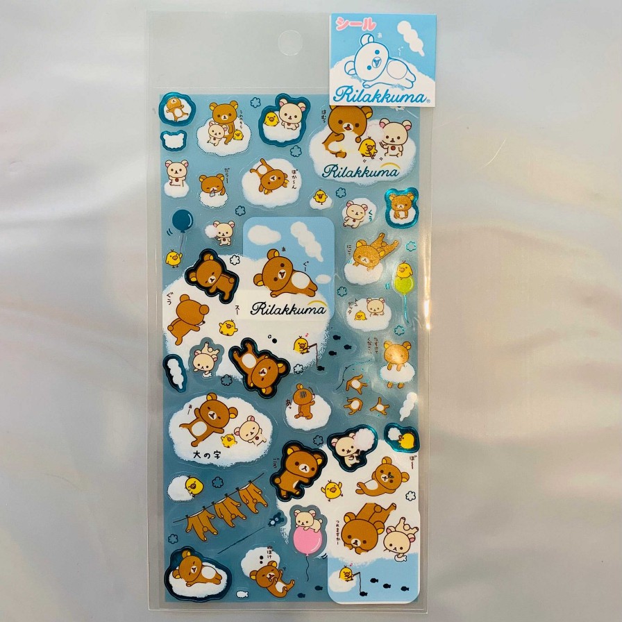 Stationery Kawaii Import San-X Stickers & Washi | San-X Rilakkuma Blue Sky Stickers: 1