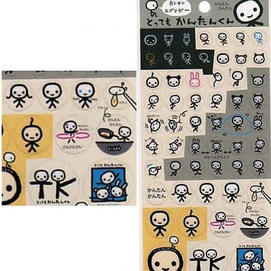 Stationery Kawaii Import San-X Stickers & Washi | San-X Stick Boy Tottemo Kantankun Plastic Stickers