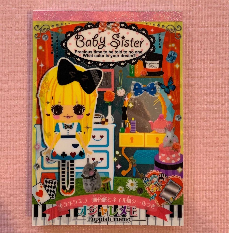 Stationery Kawaii Import Memos | Foppish Memo With Stickers: Baby Sister Alice