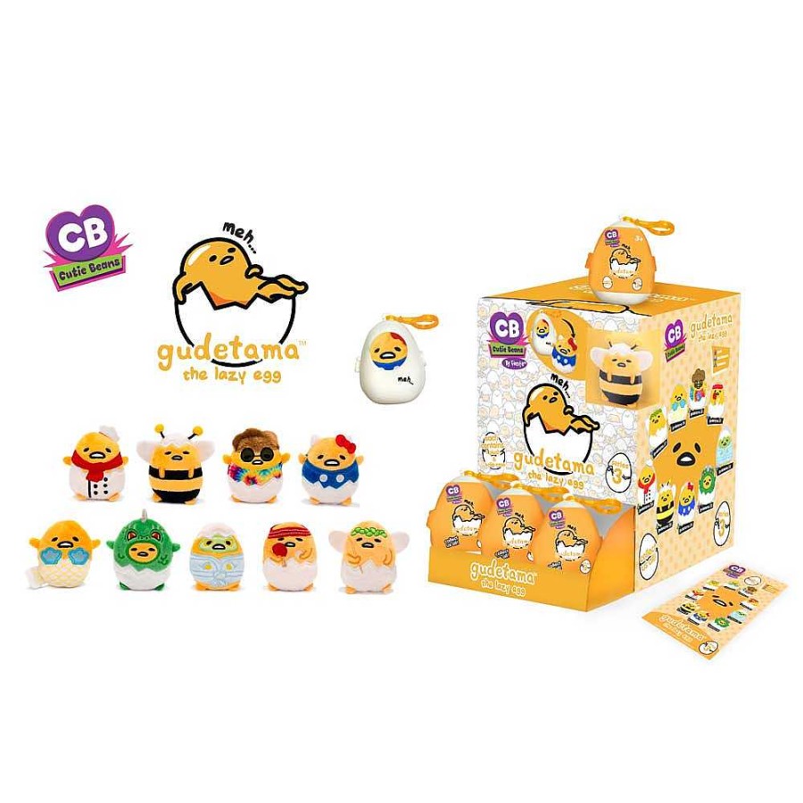 Styles Fiesta Toys Bag Charms | Cutie Beans - Series 3 - 3 Inch Gudetama Plush With Backclip Surprise Box