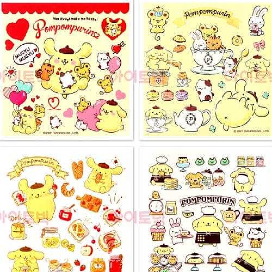 Stationery BeeCrazee Sanrio Stickers & Washi | Sweet Pompom Purin 4-Style Stickers