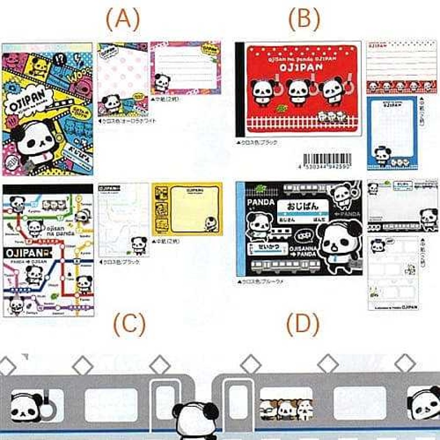 Stationery Kawaii Import Memos | Q-Lia Ojipan Panda Small Memo Pad: Subway Map ©