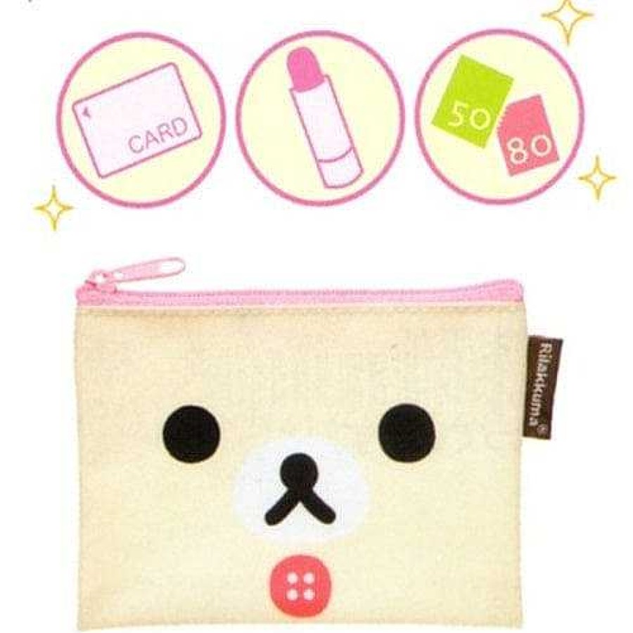 Styles Kawaii Import Coin Purses | San-X Rilakkuma 4.7" Zipped-Up Clear Case: Little Bear