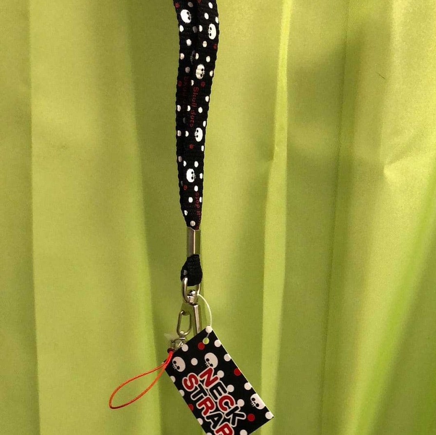 Styles Kawaii Import Keychains & Lanyards | Skull Dots Lanyard With Accessory Strap