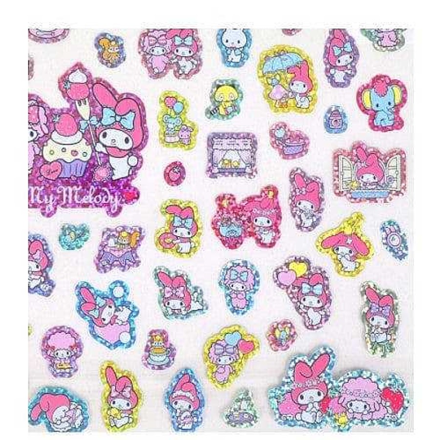 Stationery BeeCrazee Sanrio Stickers & Washi | My Melody & My Sweet Piano Hologram Stickers