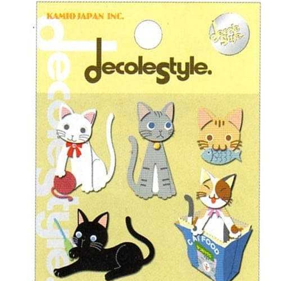 Stationery Kawaii Import Japanese Stickers | Kamio Decole Style Scrapbooking Stickers: Cats