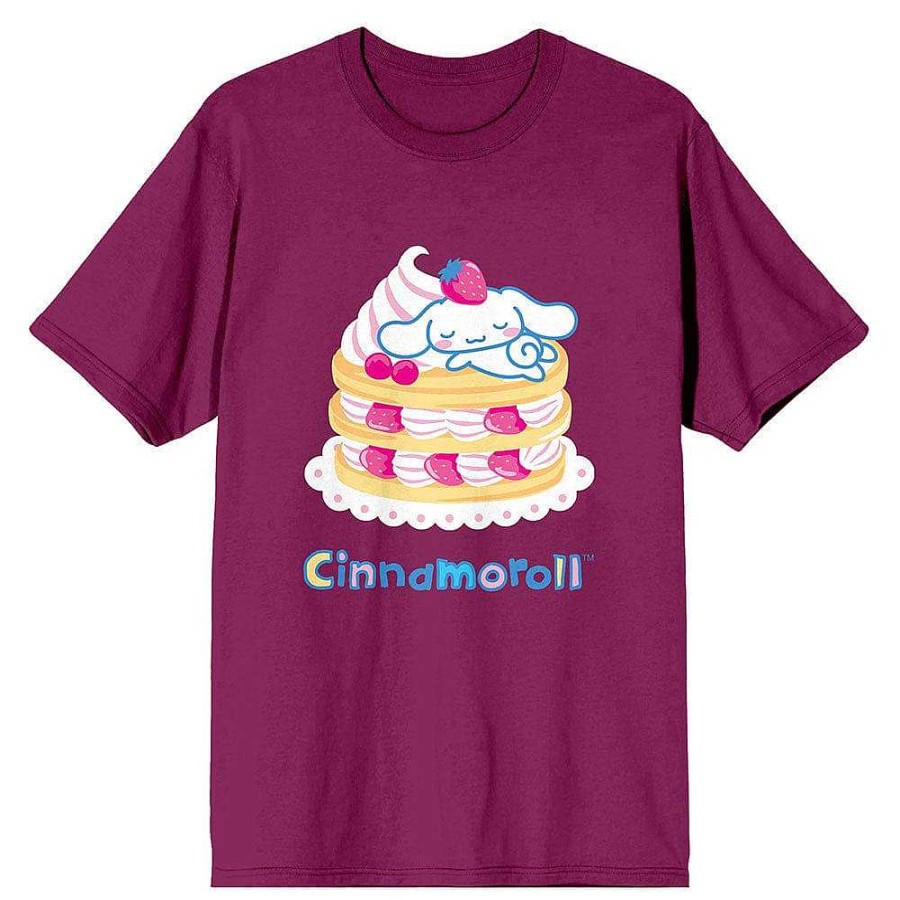 Styles BioWorld Sanrio Apparel | Cinnamoroll Strawberries And Waffles On Berry Tee Unisex