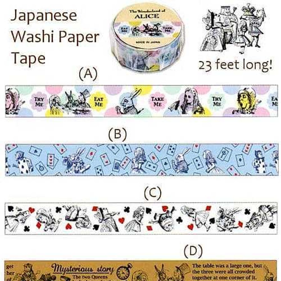 Stationery Kawaii Import Washi & Deco Tape | Mind Wave The Wonderland Of Alice Washi Tapes