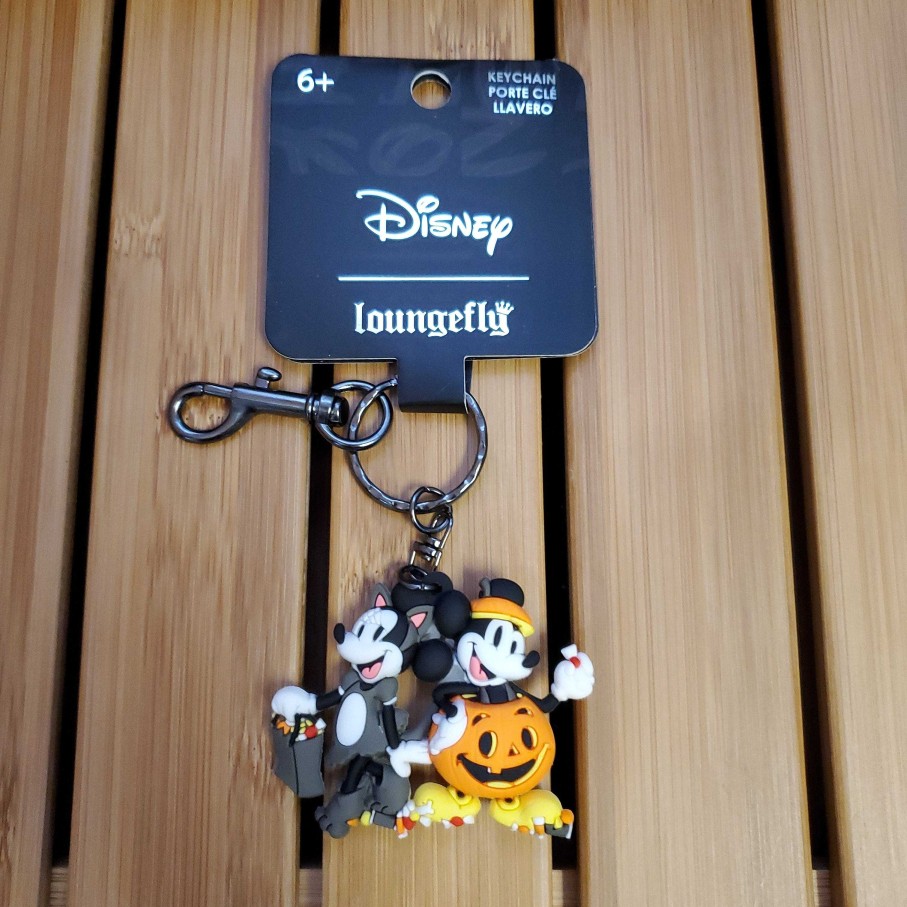 Styles Loungefly | Loungefly Disney Mickey And Minnie Halloween 3D Molded Keychain