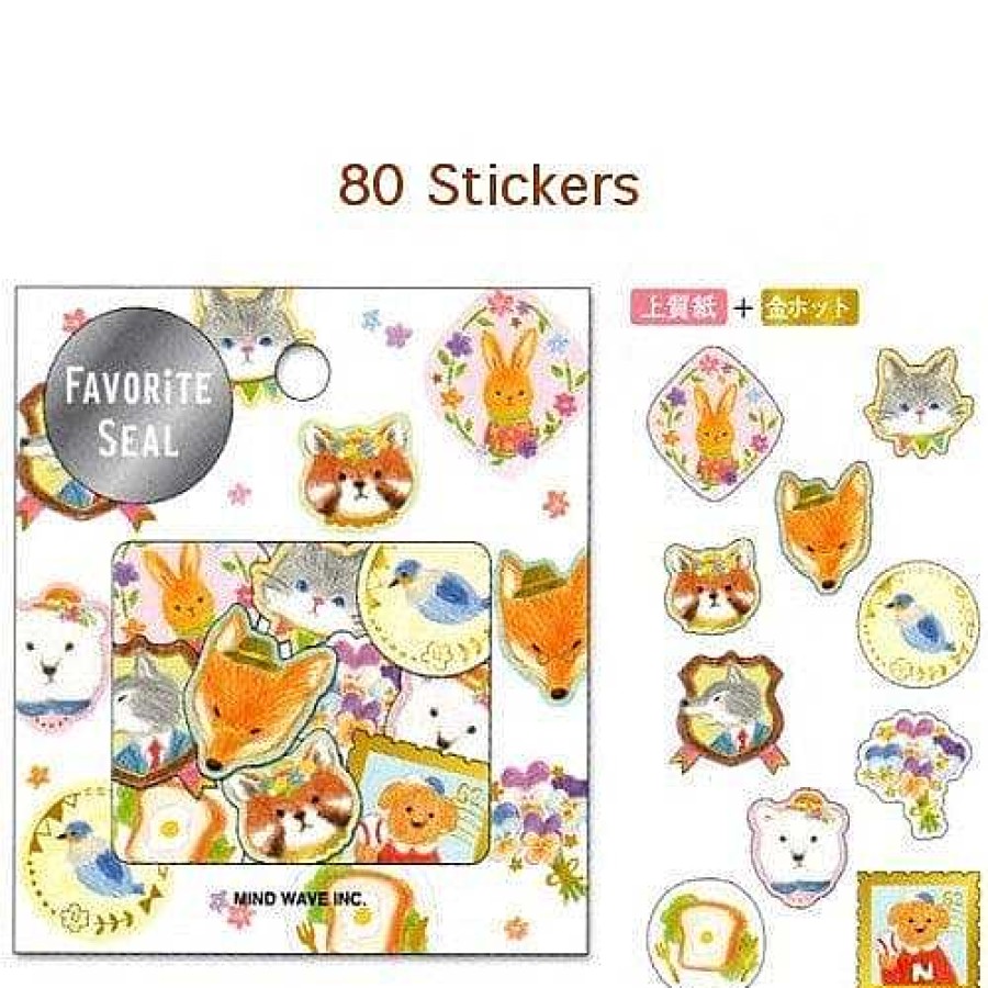 Stationery Kawaii Import Sticker Flakes | Mind Wave Favorite Seal: Fairy Forest Animals