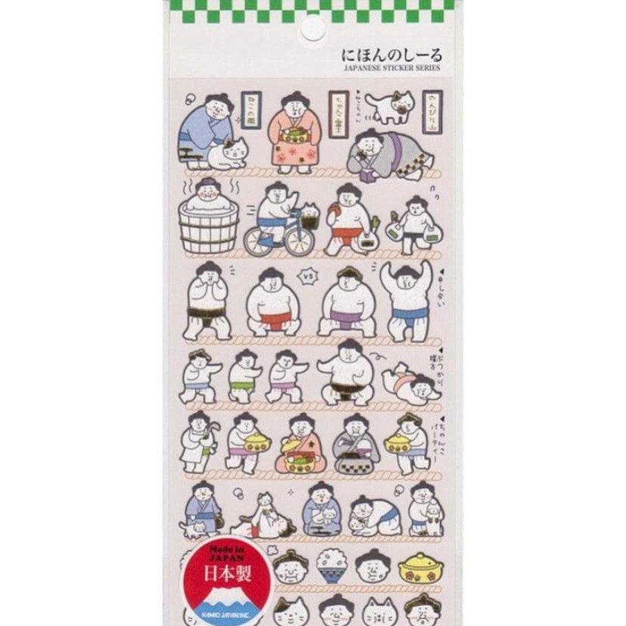 Stationery Kawaii Import Japanese Stickers | Kamio Washi Paper Stickers: Sumou Wrestler 2