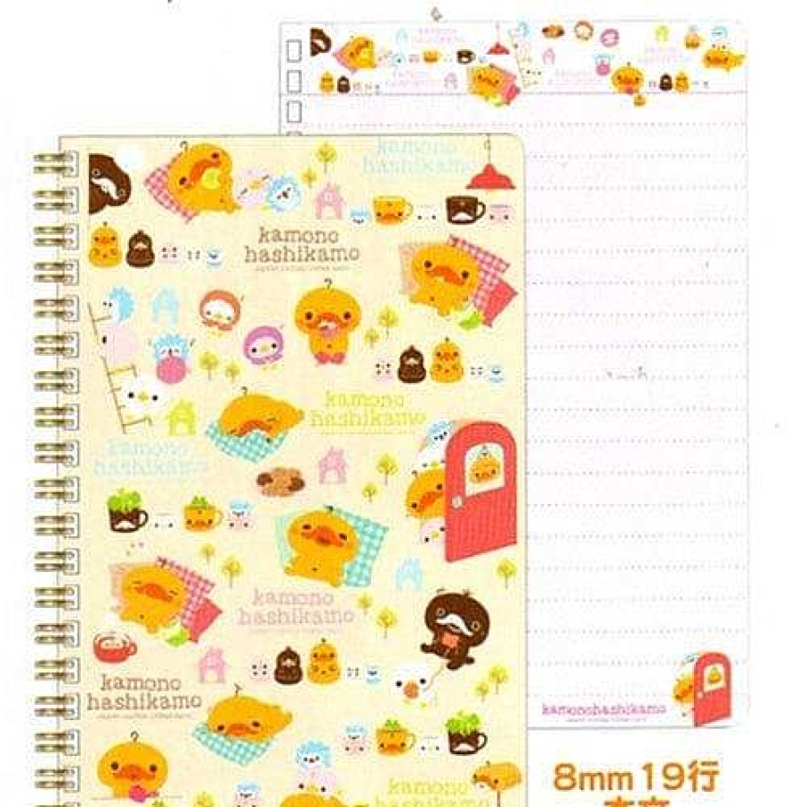 Stationery Kawaii Import Spiral Notebooks | San-X Kamono Hashikamo Platypus B6 Spiral Ruled Notebook: More Snacks